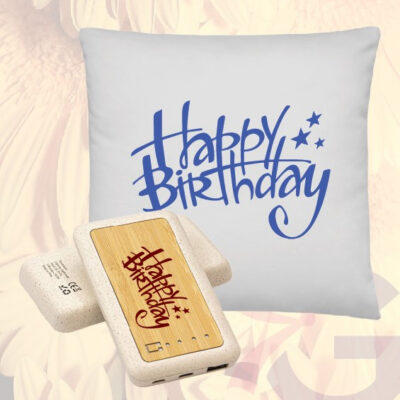 Personalised Happy Birthday Pillow With Powerbank