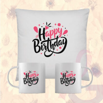 Personalised Happy Birthday Pillow with mug