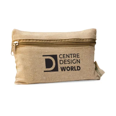 Recycled Cotton Pouch with front zipper