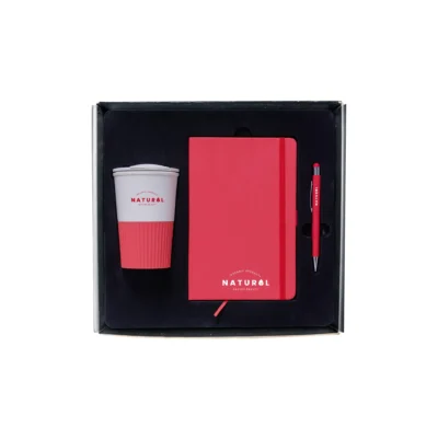 Natmez 3-in-1 Corporate Gift Set – Red Edition (Black Box)