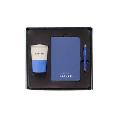 Natmez 3-in-1 Corporate Gift Set – Blue Edition (Black Box)