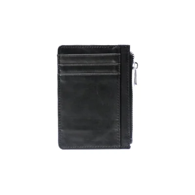 Zipper leather card holder