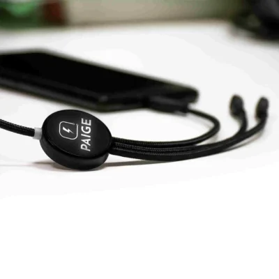 RPET Charging cable with Lightup Logo