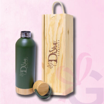 wooden box with Bamboo Lid Bottle